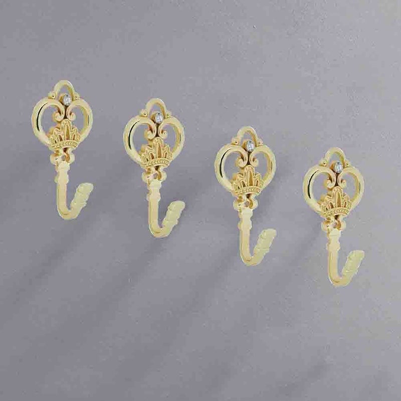 Cucumis Crown Curtain Wall Hook Household Clothes Hanging Hook Window Drapery Medallion Holdbacks, Curtain Tiebacks, Wall Hook, Tassel Holder 1 Double (Gold) - Image 5